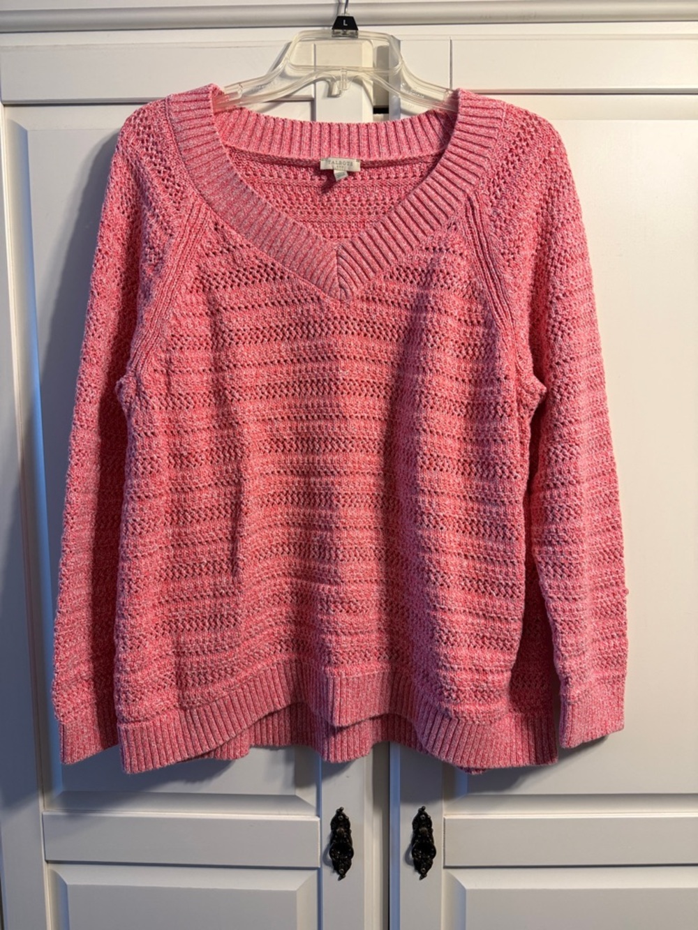 Talbots Hot Pink V-Neck Knit Sweater